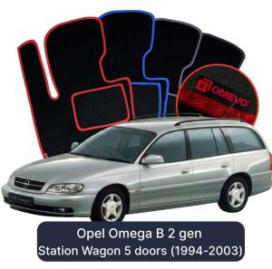 OMEVO Velour Car Mats for Opel Omega B 2 gen Station Wagon 5 doors (1994-2003)