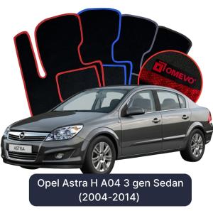 OMEVO Velour Car Mats for Opel Astra H A04 3 gen Sedan (2004-2014)