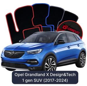 OMEVO Velour Car Mats for Opel Grandland X Design&Tech 1 gen SUV (2017-2024)