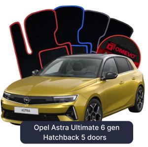 OMEVO Velour Car Mats for Opel Astra Ultimate 6 gen Hatchback 5 doors (2022-2026)