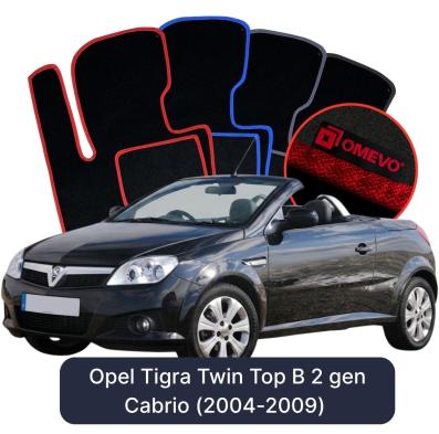 Velour car mats OMEVO for Opel Tigra Twin Top B 2 gen Cabrio (2004-2009)