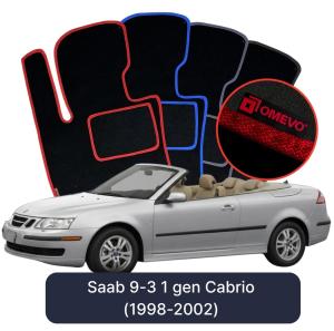 OMEVO Velour Car Mats for Saab 44994 1 gen Cabrio (1998-2002)