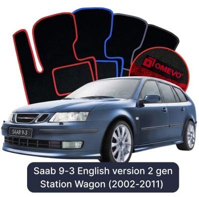 Velour car mats OMEVO for Saab 9-3 2 gen Station Wagon UK Version (2002-2015)