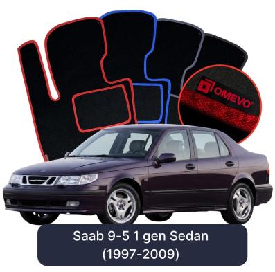 Velour car mats OMEVO for Saab 45055 1 gen Sedan (1997-2009)