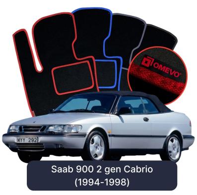 Velour car mats OMEVO for Saab 900 2 gen Cabrio (1994-1998)