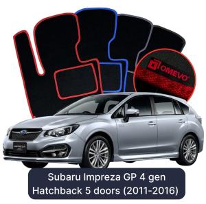 OMEVO Velour Car Mats for Subaru Impreza GP 4 gen Hatchback 5 doors (2011-2018)