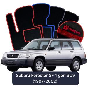 OMEVO Velour Car Mats for Subaru Forester SF 1 gen SUV (1997-2002)