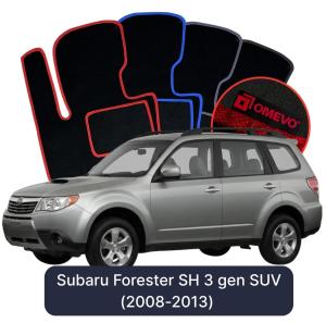OMEVO Velour Car Mats for Subaru Forester SH 3 gen SUV (2008-2013)