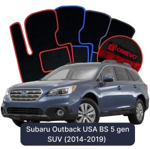 OMEVO Velour Car Mats for Subaru Outback BS 5 gen SUV USA Version (2014-2019)