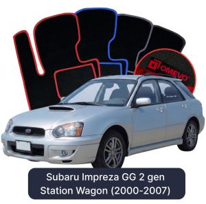 OMEVO Velour Car Mats for Subaru Impreza 2 gen Station Wagon (2000-2007)