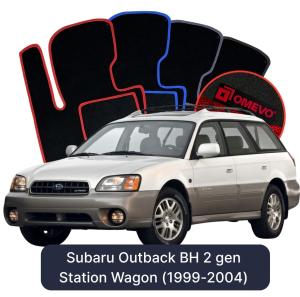 OMEVO Velour Car Mats for Subaru Outback 2 gen Station Wagon (1999-2004)