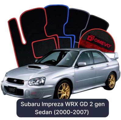 Velour car mats OMEVO for Subaru Impreza WRX GD 2 gen Sedan (2000-2007)