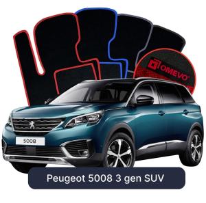 OMEVO Velour Car Mats for Peugeot 5008 3 gen SUV (2024-2025)