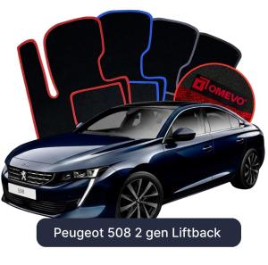 OMEVO Velour Car Mats for Peugeot 508 2 gen Liftback (2018-2025)