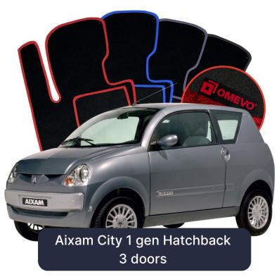 Velour car mats OMEVO for Aixam City 1 gen Hatchback 3 doors (2007-2025)