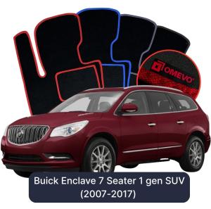 OMEVO Velour Car Mats for Buick Enclave 7-seater 1 gen SUV (2007-2017)