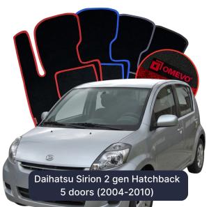 OMEVO Velour Car Mats for Daihatsu Sirion 2 gen Hatchback 5 doors (2004–2010)