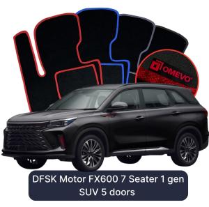 OMEVO Velour Car Mats for DFSK Motor FX600 7-seater 1 gen SUV 5 doors (2024-2025)
