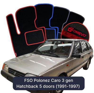 Velour car mats OMEVO for FSO Polonez Caro 3 gen Hatchback 5 doors (1991-1997)
