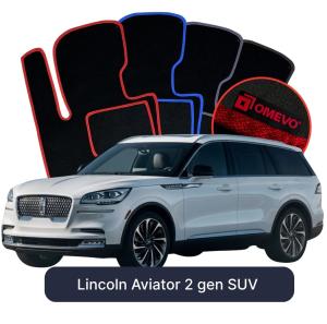 OMEVO Velour Car Mats for Lincoln Aviator 2 gen SUV (2019–2025)