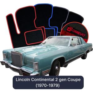 OMEVO Velour Car Mats for Lincoln Continental 2 gen Coupe (1970-1979)