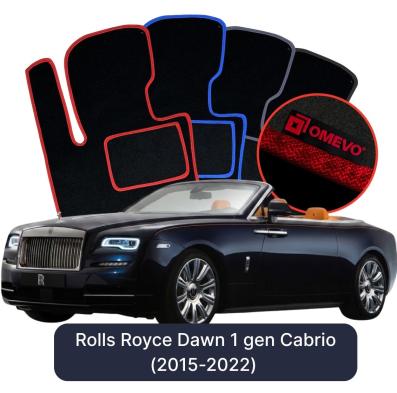 Velour car mats OMEVO for Rolls Royce Dawn 1 gen Cabrio (2015-2022)