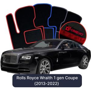 OMEVO Velour Car Mats for Rolls Royce Wraith 1 gen Coupe 3 doors (2013-2022)
