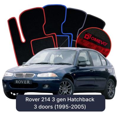 Velour car mats OMEVO for Rover 214 3 gen Hatchback 3 doors (1995-2005)