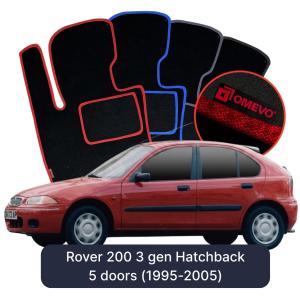 OMEVO Velour Car Mats for Rover 200 3 gen Hatchback 5 doors (1995-2005)