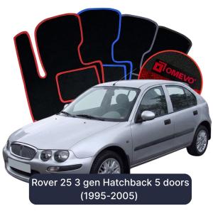 OMEVO Velour Car Mats for Rover 25 3 gen Hatchback 5 doors (1995-2005)