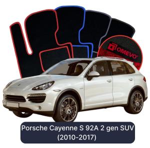 OMEVO Velour Car Mats for Porsche Cayenne S 92A 2 gen SUV (2010-2017)