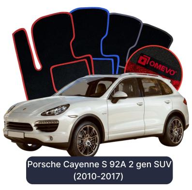 Velour car mats OMEVO for Porsche Cayenne S 92A 2 gen SUV (2010-2017)