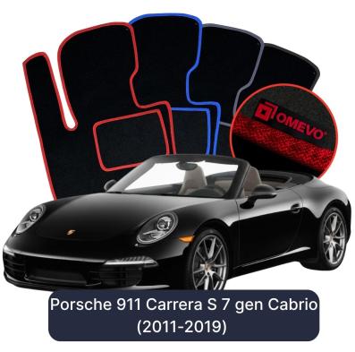 Velour car mats OMEVO for Porsche 911 Carrera S 7 gen Cabrio (2011-2019)