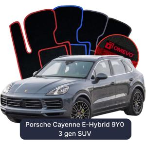 OMEVO Velour Car Mats for Porsche Cayenne E-Hybrid 9Y0 3 gen SUV (2018-2025)