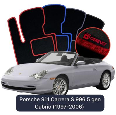 Velour car mats OMEVO for Porsche 911 Carrera S 996 5 gen Cabrio (1997-2006)