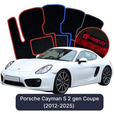 Velour car mats OMEVO for Porsche Cayman S 2 gen Coupe (2012-2025)