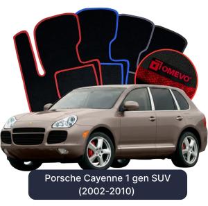 OMEVO Velour Car Mats for Porsche Cayenne 1 gen SUV (2002-2010)