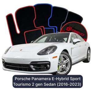 OMEVO Velour Car Mats for Porsche Panamera E-Hybryd Sport Tourismo 2 gen Sedan (2016-2023)