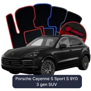 OMEVO Velour Car Mats for Porsche Cayenne S 9Y0 3 gen SUV (2018-2025)