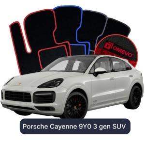 OMEVO Velour Car Mats for Porsche Cayenne 9Y0 3 gen SUV (2018-2025)