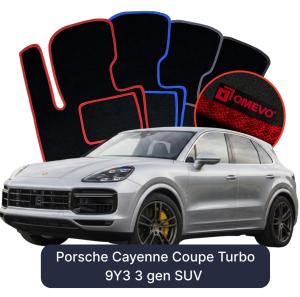 OMEVO Velour Car Mats for Porsche Cayenne Coupe Turbo 9Y3 3 gen SUV (2018–2025)