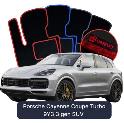 Velour car mats OMEVO for Porsche Cayenne Coupe Turbo 9Y3 3 gen SUV (2018–2025)