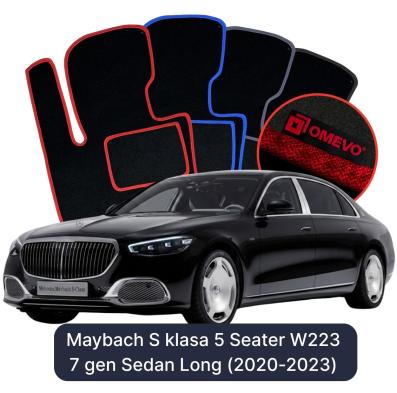 Velour car mats OMEVO for Maybach S Class 5 Seater W223 7 gen Sedan Long (2020-2023)