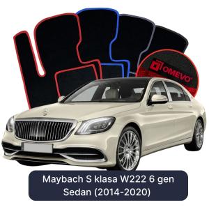 OMEVO Velour Car Mats for Maybach S Class W222 6 gen Sedan (2014-2020)