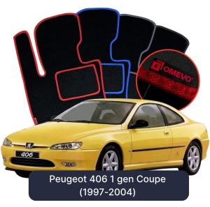 OMEVO Velour Car Mats for Peugeot 406 1 gen Coupe (1997-2004)