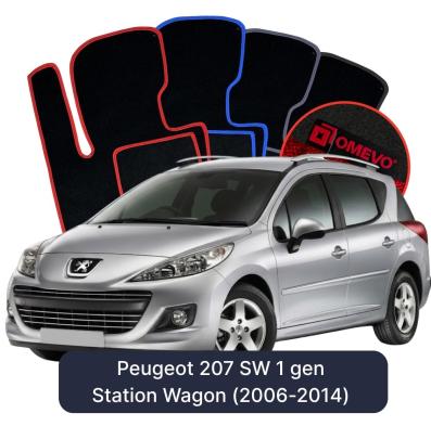 Velour car mats OMEVO for Peugeot 207 SW 1 gen Kombi (2006-2014)