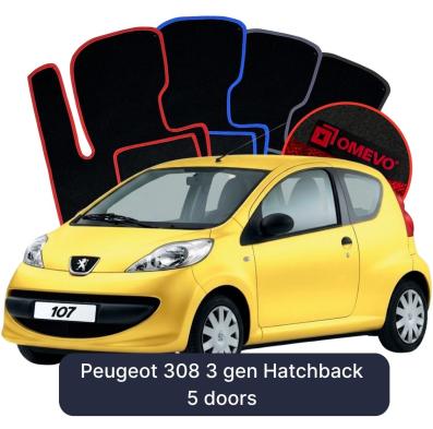 Velour car mats OMEVO for Peugeot 107 1 gen Hatchback 3 doors (2005-2014)