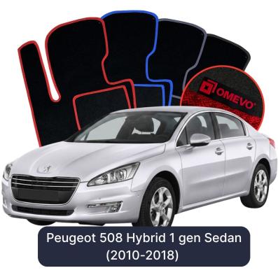 Velour car mats OMEVO for Peugeot 508 Hybrid 1 gen Sedan (2010-2018)