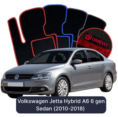 Velour car mats OMEVO for Volkswagen Jetta Hybrid A6 6 gen Sedan (2010-2018)