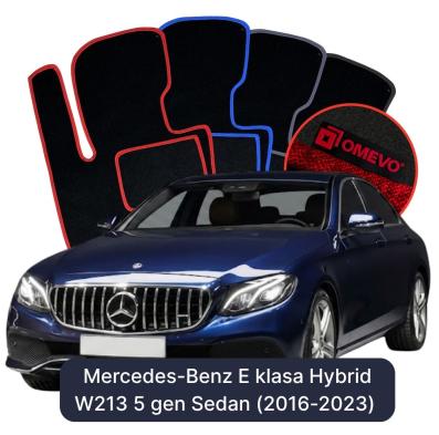 Velour car mats OMEVO for Mercedes-Benz E klasa Hybrid W213 5 gen Sedan (2016-2023)